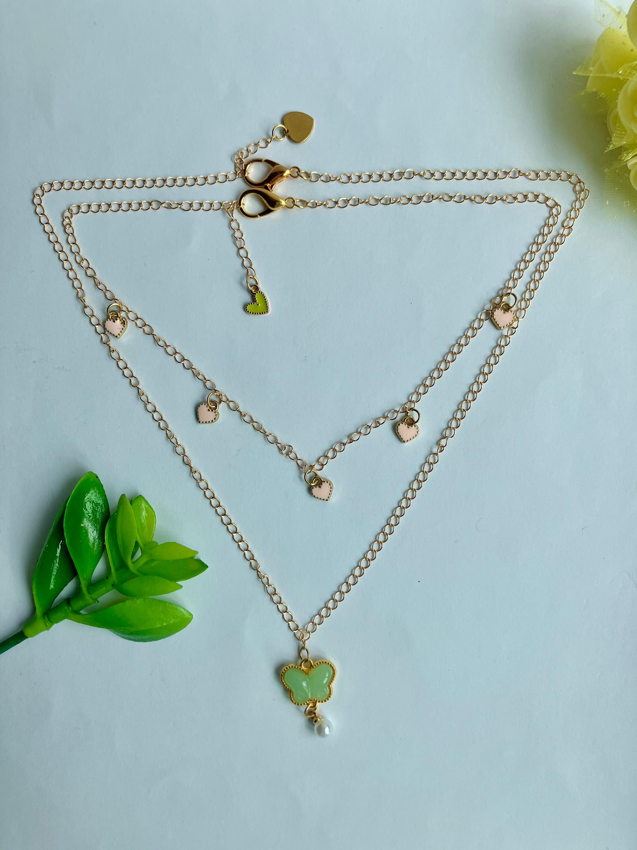 クリスタルバタフライネックレス セット | 3枚目
